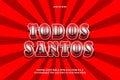 Todos santos editable text effect 3 dimension emboss comic style