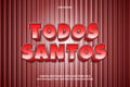 Todos santos editable text effect 3 dimension emboss comic style