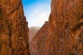 Todra Gorge in Morocco with Sunlight