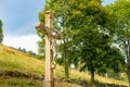 TODTNAU, GERMANY - JULY 20 2018: Christ Cross Along a Hiking Trail in the Beautiful Todtnau Black Forest Germany