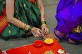 Toe rings for bride. Jodawee. Hindu marriage ritual