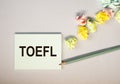 TOEFL word acronym, english exam or test