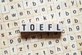 Toefl word concept on cubes