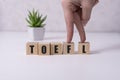 TOEFL - words from wooden blocks with letters, The Test of English as a Foreign Language