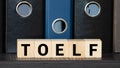 TOEFL - words from wooden blocks with letters