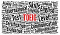TOEIC word cloud concept Royalty Free Stock Photo