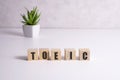 Toeic word on wooden cubes. Toeic concept Royalty Free Stock Photo