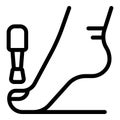 Toenail painting icon outline vector. Toes grooming