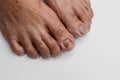 Toes of Asian elder man. Concept of aging Royalty Free Stock Photo