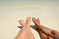 Toes in the Sand in San Pedro, Belize Royalty Free Stock Photo