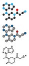 Tofacitinib rheumatoid arthritis drug molecule. Inhibitor of Janus kinase 3 (JAK3