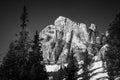 Tofana di Rozes over a blue sky in winter, Cortina D`Ampezzo, It Royalty Free Stock Photo