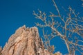 Tofana di Rozes over a blue sky in winter, Cortina D`Ampezzo, It Royalty Free Stock Photo