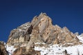 Tofana di Rozes over a blue sky in winter, Cortina D`Ampezzo, It Royalty Free Stock Photo