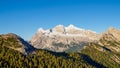 Tofana mountain group with the highest peak Tofana di Rozes. Dolomites Alp Mountains, Belluno Province, Dolomiti Alps, Italy Royalty Free Stock Photo