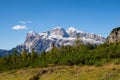 Tofana mountain group with the highest peak Tofana di Rozes. Dolomites Alp Mountains, Belluno Province, Dolomiti Alps, Italy Royalty Free Stock Photo