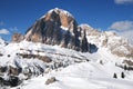 Tofane mountain group, Tofana di Mezzo, Tofana di Dentro, Tofana di Rozes, Dolomites, Cortina d`Ampezzo, Italy Royalty Free Stock Photo