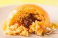 Toffee Bombe Pudding Closeup with Spoon