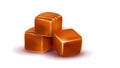 Toffee Caramel Candies Delicious Dessert Vector