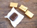 Toffee and gold wrapper Royalty Free Stock Photo