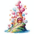 Toffee Tower beautiful sweets candyland fairytale Royalty Free Stock Photo
