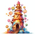 Toffee Tower beautiful sweets candyland fairytale Royalty Free Stock Photo