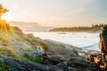 Tofino, Cox bay beach at sunset. Vancouver Island, British Columbia, Canada