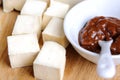 Tofu cheese with Japaneses souse Royalty Free Stock Photo