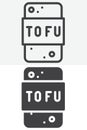 Tofu cheese line and solid different style vector icon set Royalty Free Stock Photo