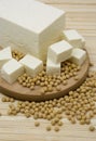 Tofu cheese and soy beans Royalty Free Stock Photo