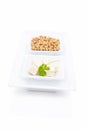 Tofu and soybeans. Royalty Free Stock Photo