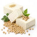 Tofu made from soybeans isolated on transparent background Royalty Free Stock Photo