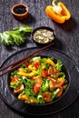 Tofu salad with greens and vegetables in bowl Royalty Free Stock Photo