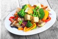 Tofu salad with roast vegetables