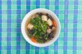 Tofu Seaweed and Minced Pork with Clear Soup