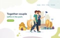 Together couple selfie in the park vector Royalty Free Stock Photo