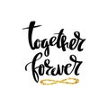 Together forever Calligraphy postcard