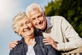 Together forever in love. a happy senior couple relaxing together outdoors. Royalty Free Stock Photo