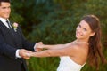 Together forever. Portrait of a beautiful bride dancing with her husband on their wedding day. Royalty Free Stock Photo