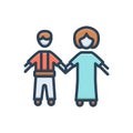 Color illustration icon for Together, teamwise and team Royalty Free Stock Photo