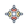 Color illustration icon for Together, teamwise and worker Royalty Free Stock Photo
