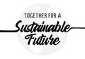 Together for sustainable future environmental awareness banner poster isolated on white background