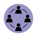 Together, workgroup society pictogram, block silhouette icon