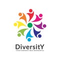 Togetherness diversity logo Royalty Free Stock Photo