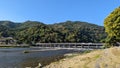 Togetsu-kyo Bridge In Kyoto Japan Royalty Free Stock Photo