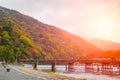 Togetsukyo Bridge or Moon Crossing Bridge Beautiful travel landmark