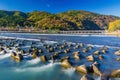 Togetsukyo bridge over Katsura river. Togetsukyo Bridge Royalty Free Stock Photo