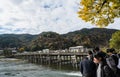 Togetsukyou Bridge during autumn season in Arashiyama, J Royalty Free Stock Photo