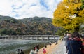 Togetsukyou Bridge during autumn season in Arashiyama, Kyoto, J Royalty Free Stock Photo