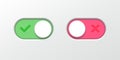 Toggle button switch slider vector web UI icons Royalty Free Stock Photo